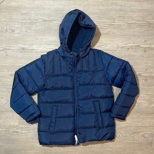 Navy Puffer Coat, Sz 8